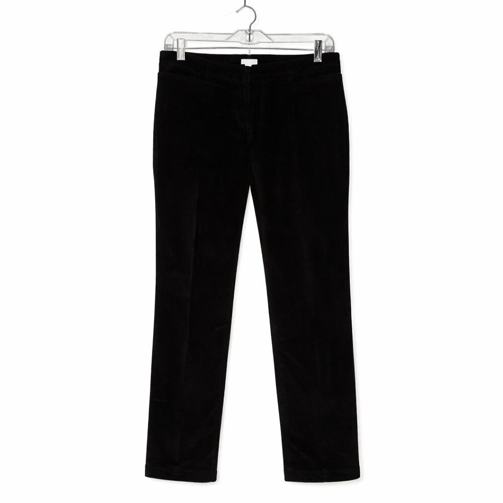 J.Jill Women’s Black Corduroy Slim Straight‑Leg Pants Size 6 Minimalism Comfort